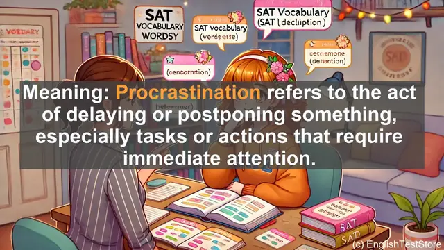 Video thumbnail for 5000 Must Know SAT Vocabulary - Procrastination: The Art of Putting Things Off