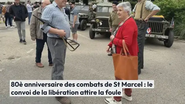 Video thumbnail for OBC. 80è anniversaire des combats de St Marcel : le convoi de la libération attire la foule