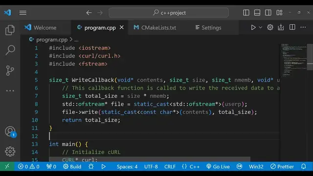 Video thumbnail for Build a C++ Image Downloader From URL Project Using libcurl and Export to EXE File Using CMake