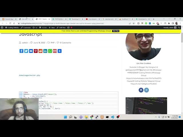 Video thumbnail for PHP 7 MySQL Script to Build Domain Age Checker SEO Tool in Browser Using Javascript