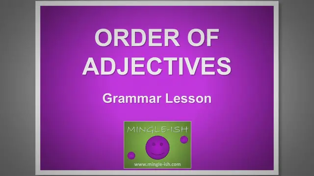 Video thumbnail for Mastering the Order of Adjectives in English: Quick Guide