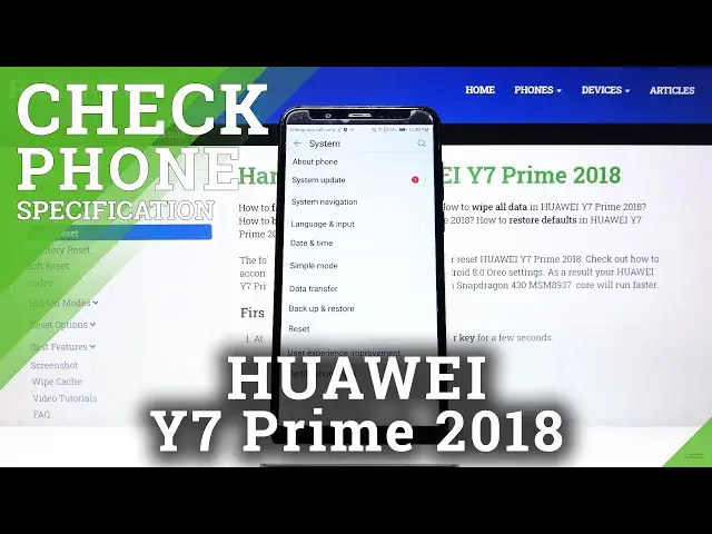 'Video thumbnail for How to Check Phone Specification in Huawei Y7 Prime 2018 - Reach Huawei Details'