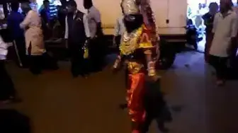 Video thumbnail for Street dance in a procession/Road show in India.