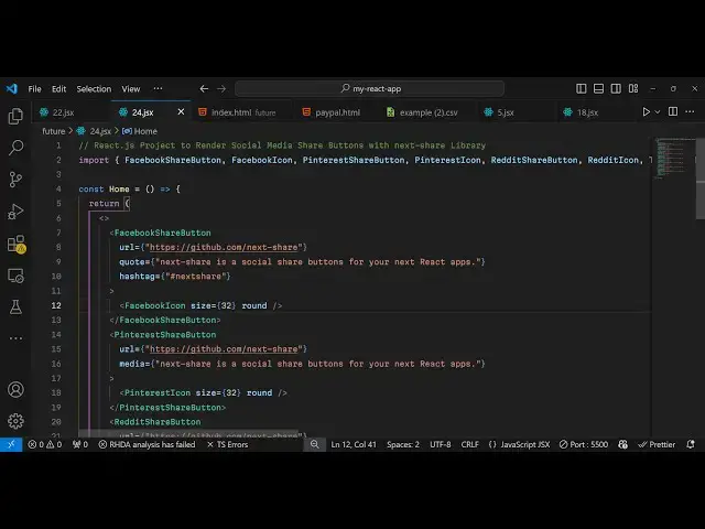 Video thumbnail for React.js Project to Render Social Media Share Buttons with next-share Library