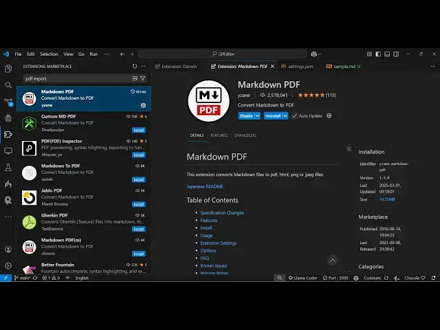 Video thumbnail for Transform Your Markdown in VS Code! Convert Markdown to PDF, HTML, PNG, JPG – All in One Tool!