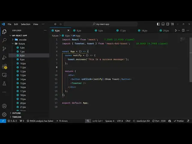 Video thumbnail for React.js react-hot-toast Library Example to Show Colorful Toast Notification Messages in Browser