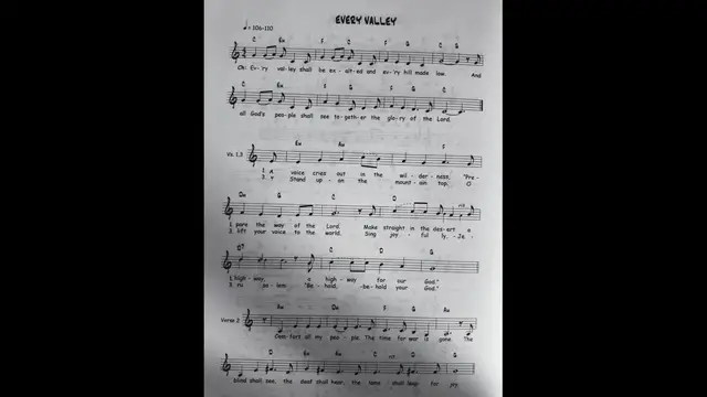Video thumbnail for Every Valley - Catholic Mass Song Sheet Music