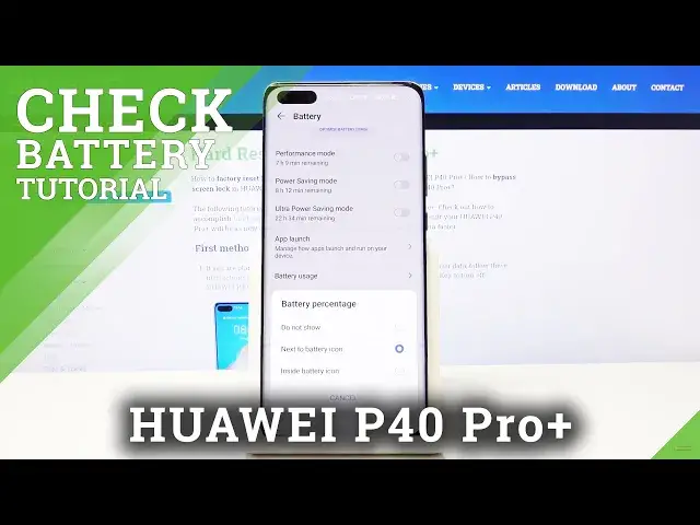 Video thumbnail for How to Activate Battery Percentage in HUAWEI P40 Pro+ - Current Battery Level