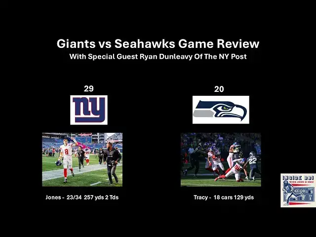 Video thumbnail for Giants vs Seahawks Game Review - With Special Guest Ryan Dunleavy #football #nygiants #sports #nfl
