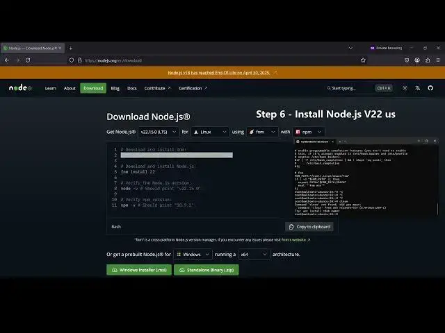 'Video thumbnail for How to install Node js v22LTS on Ubuntu 24 04'