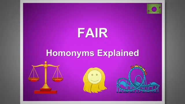 'Video thumbnail for Fair and Its Meanings: Homonyms Explained'