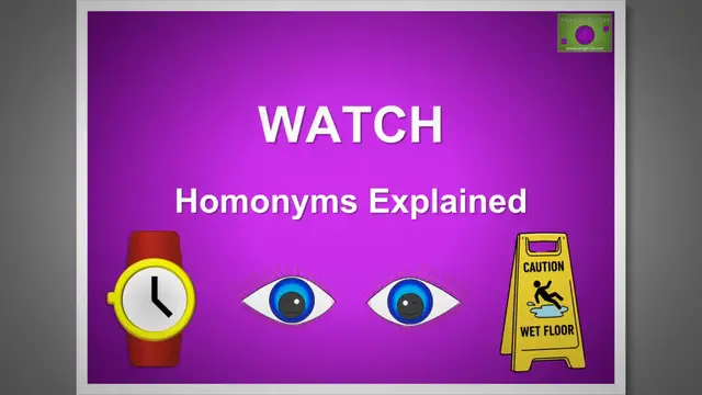 'Video thumbnail for Watch and Its Meanings: Homonyms Explained'