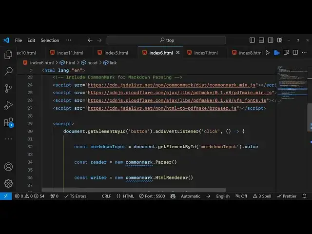 Video thumbnail for Javascript CommonMark.js Markdown Parser to HTML & PDF Using PDFMake Library in Browser