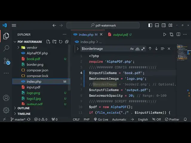 Video thumbnail for PHP FPDF Script to Add Watermark PNG & JPG Image to All Pages of PDF Document in Browser