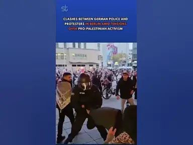 'Video thumbnail for Clashes Between German Police and Protesters in Berlin Amid Tensions Over Pro-Palestinian Activism'