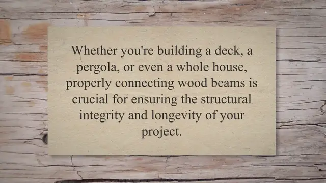 Video thumbnail for How to connect two wood beams?