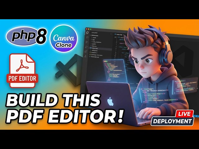 Video thumbnail for Build a PHP 8 Canva Clone PDF Editor in Browser Using HTML & Javascript + LIVE Deployment & Hosting