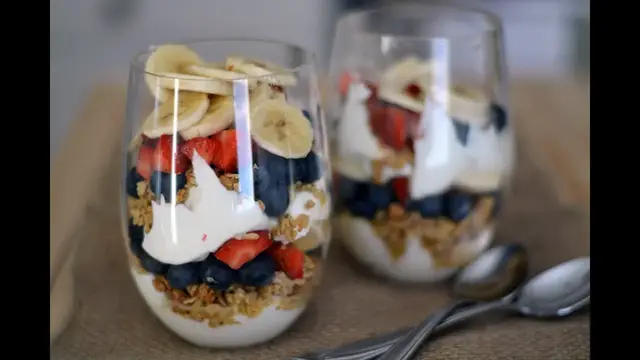 Video thumbnail for Granola Parfait Recipe | How To Make A Granola & Yogurt Fruit Parfait | SyS