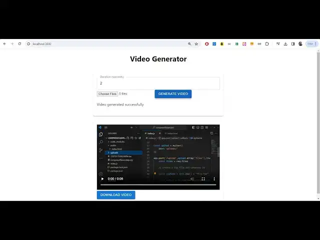 Video thumbnail for Build a React.js Fluent-FFMPEG Video Editor & Generator in Browser Using Node.js & Express