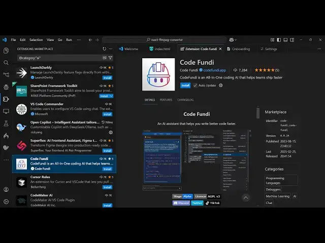 Video thumbnail for VSCode Code Fundi AI Assistant & Code Autocompletion Best Alternative to Github Copilot For FREE