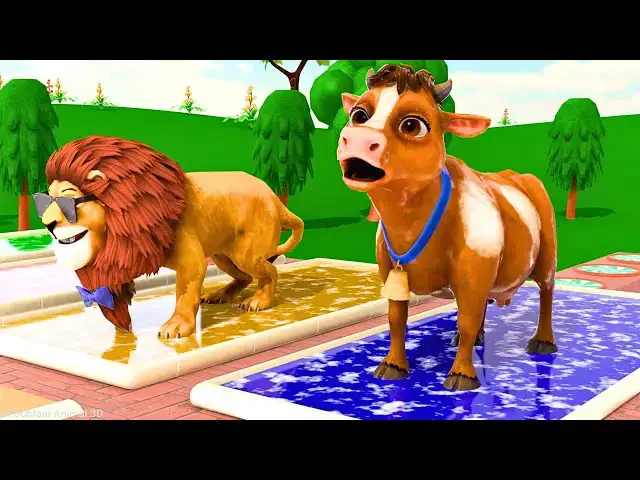 'Video thumbnail for Paint Animals Duck Tiger  Cow Lion Buffalo Gorilla Elephant Dinosaur Fountain Crossing Animal Game'