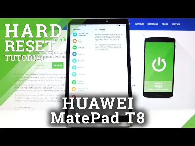 'Video thumbnail for How to Factory Reset HUAWEI MatePad T8 – Erase Storage by Settings'