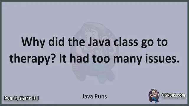 Video thumbnail for Java - Jokes, Puns, Wordplays, and Laughter