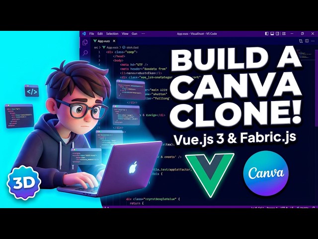 Video thumbnail for Build a Vue.js 3 Canva Clone Image & PDF – Drag and Drop Graphic Design Editor with Fabric.js