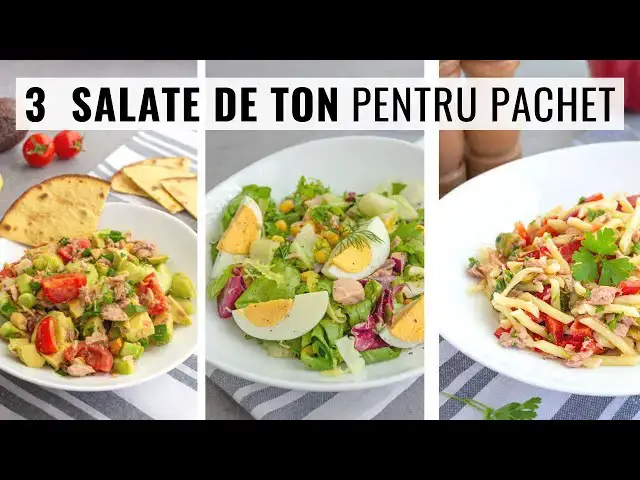Video thumbnail for 3 rețete rapide de SALATĂ CU TON din conservă 👍 Încearcă-le pentru prânz, cină sau la pachet!