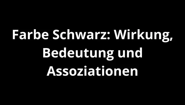 Video thumbnail for Die Farbe Schwarz: Eine Tiefgründige Betrachtung