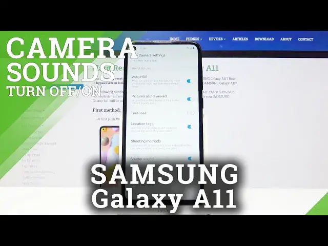 'Video thumbnail for Samsung Galaxy A11 - How to Switch On / Off Camera Shutter Sound'