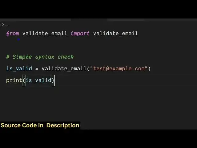 Video thumbnail for Python Script to Validate & Check Email Using validate_email Library in Terminal