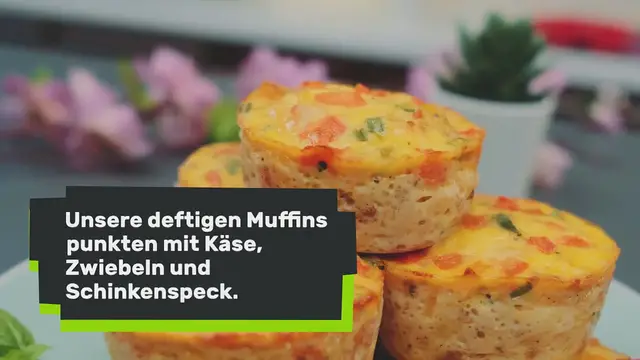 Video thumbnail for Herzhafte Muffins mit Speck und Zwiebeln
