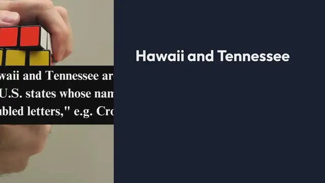 Video thumbnail for "Hawaii and Tennessee are the only two U.S. states whose names end in doubled letters," e.g. NYT Crossword Clue Puzzle Answer from September 21, 2024