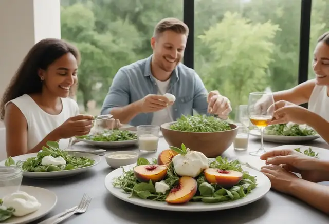 Video thumbnail for Grilled Peach and Burrata Salad