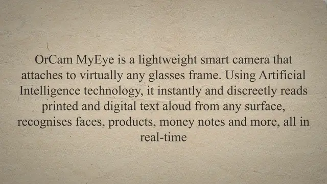 Video thumbnail for Orcam My Eye Pro for Low vision - An Eye Care Blog