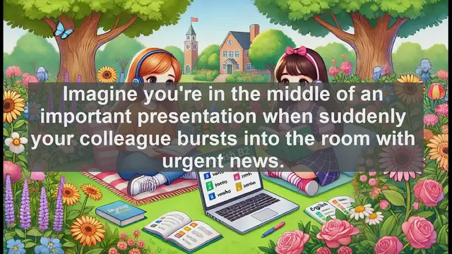 Video thumbnail for 1500 Must Know CEFR B2 Vocabulary - Understanding 'Interrupt': Breaking Continuity in Speech and Action