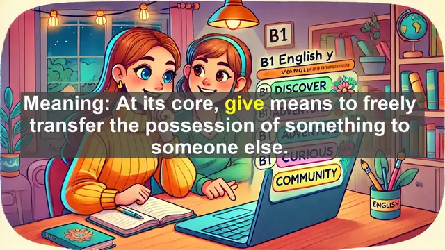 Video thumbnail for 2500 Must Know CEFR B1 Vocabulary - The Power of 'Give': Exploring a Versatile English Verb