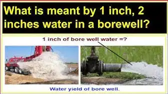 Video thumbnail for What is meant by 1 inch, 2 inches water in a borewell?/Water yield calculation of a borewell.