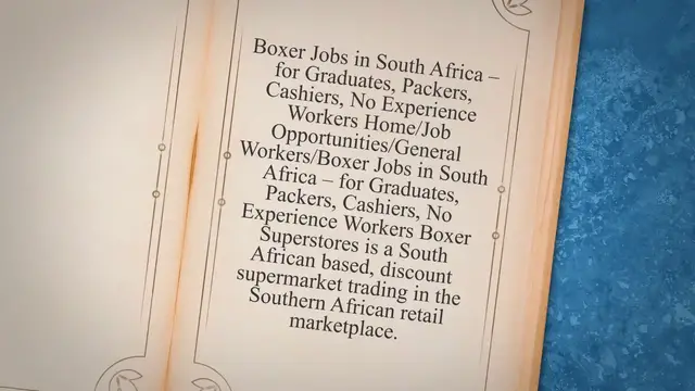 'Video thumbnail for Boxer Jobs in South Africa – for Graduates, Packers, Cashiers, No Experience Workers'