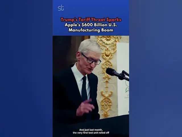'Video thumbnail for Trump’s Tariff Threat Sparks Apple’s $600 Billion U.S. Manufacturing Boom #tradewar #trumptariffs'