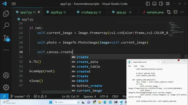 Video thumbnail for Python 3 Tkinter to Show Webcam Video & Capture Image Using OpenCV & Pillow Library GUI Desktop App