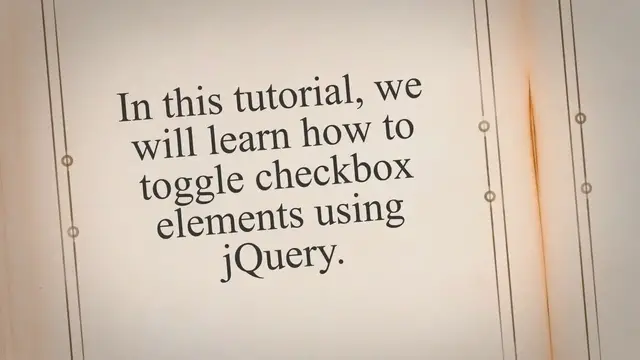 Video thumbnail for How To Toggle Checkbox In Jquery