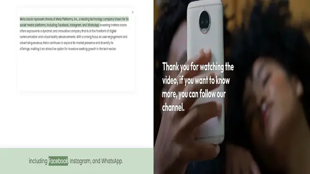 'Video thumbnail for Meta stocks represent shares of Meta Platforms, Inc., a leading technology company known for its social media platforms, including Facebook, Instagram, and WhatsApp. Investing in Meta stocks offers exposure to a dynamic and innovative com'