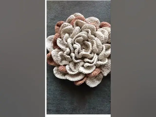 'Video thumbnail for crochet a big cabbage rose for home decor or gift. PDF incl designer box collar printable '