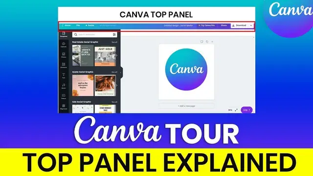Video thumbnail for CANVA Editor Tour - Top panel Explained - Tutorial no 3