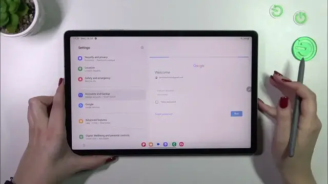 'Video thumbnail for How to Add or Remove Google Account on SAMSUNG Galaxy Tab S9 FE+: Account Management Simplified!'