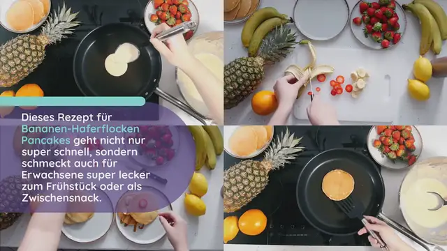 Video thumbnail for Bananen-Haferflocken-Pancakes