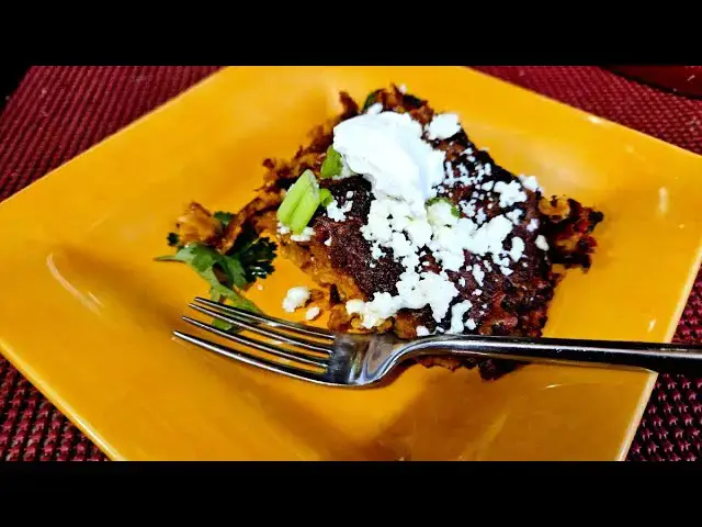 Video thumbnail for Stacked Enchiladas with Red Chipotle Sauce