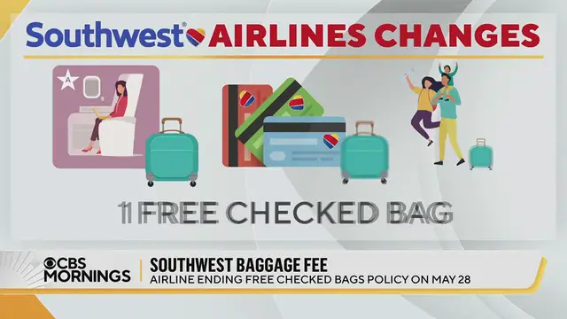 Video thumbnail for Southwest Airlines to start charging for checked bags for the first time